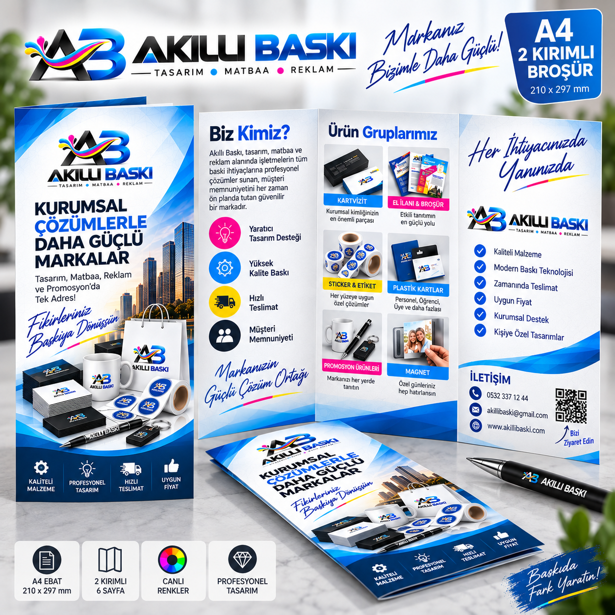 A4 broşür ve el ilanı iki kırımlı