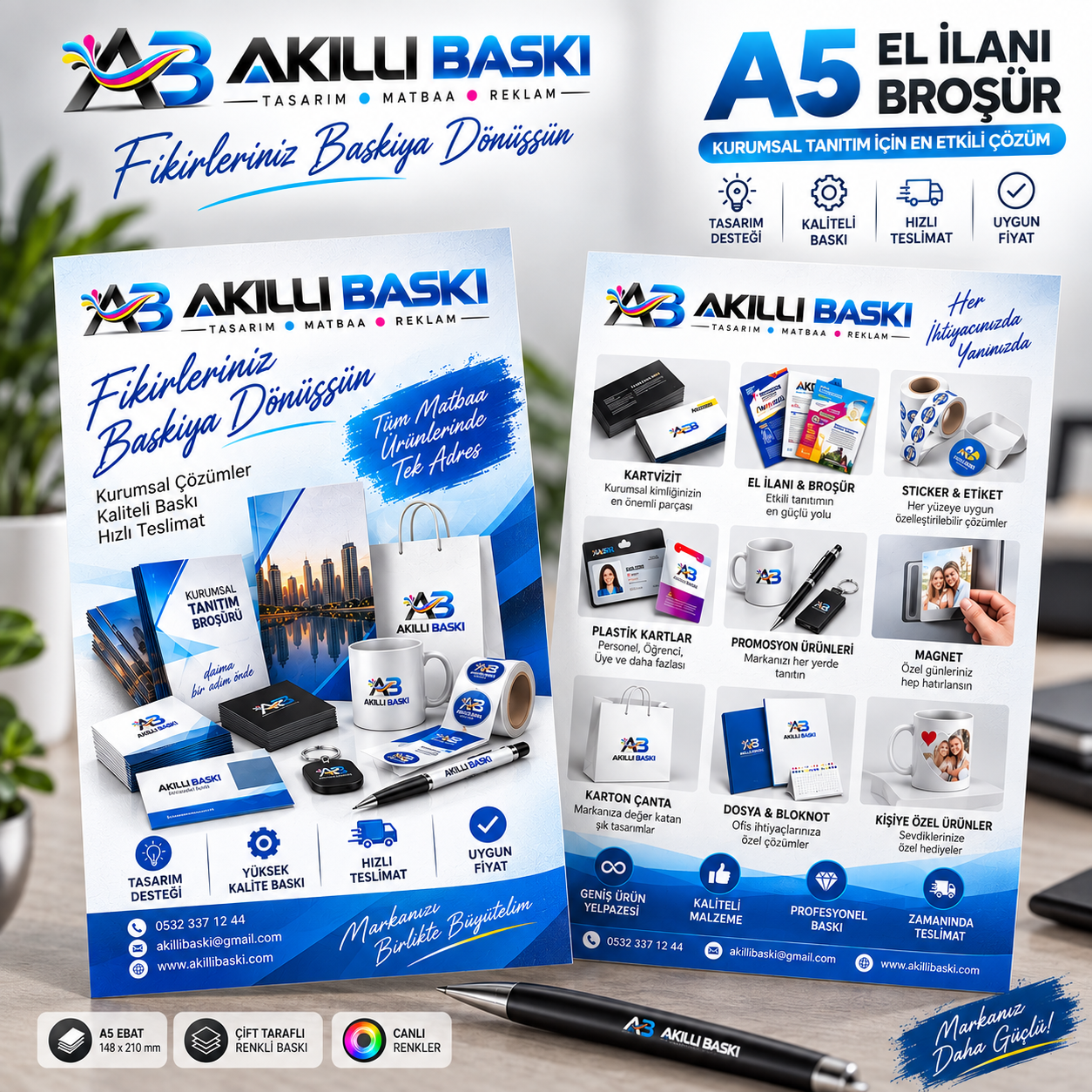 A5 broşür ve el ilanı