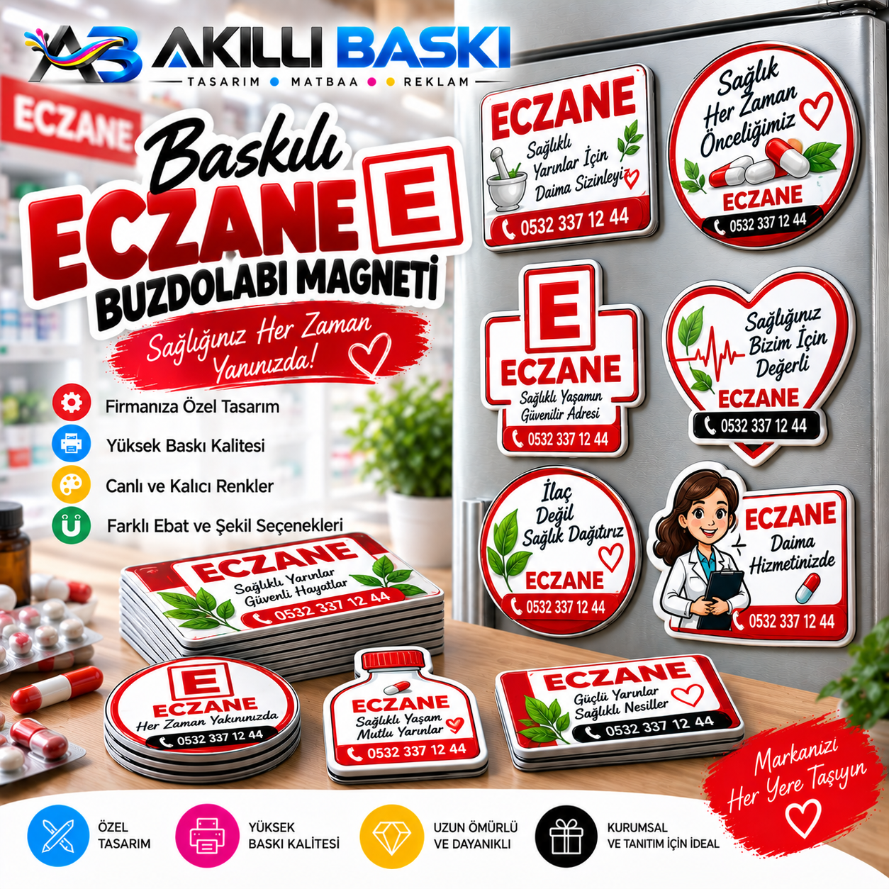 Baskılı Eczane Buzdolabı Magneti
