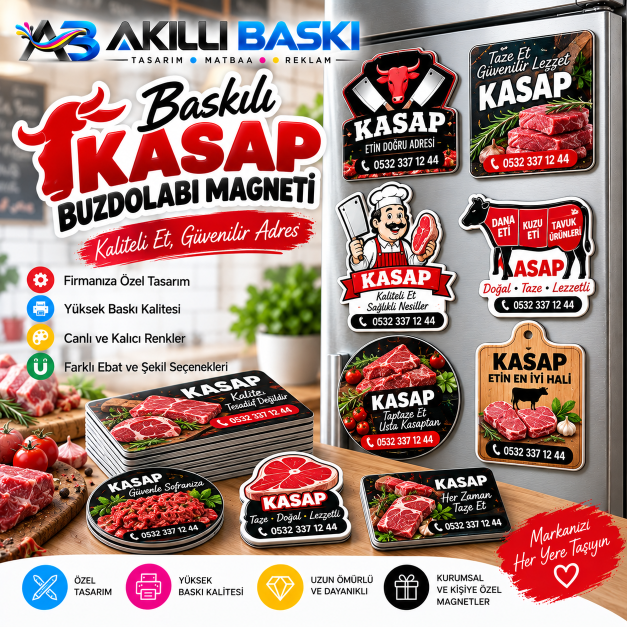 Baskılı Kasap Buzdolabı Magneti