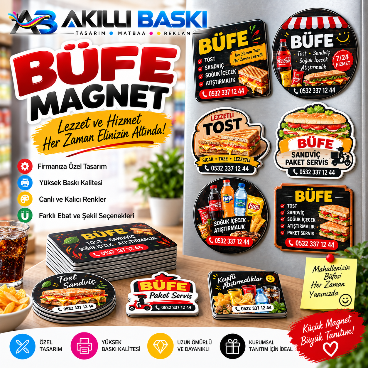 Baskılı Büfe Buzdolabı Magneti