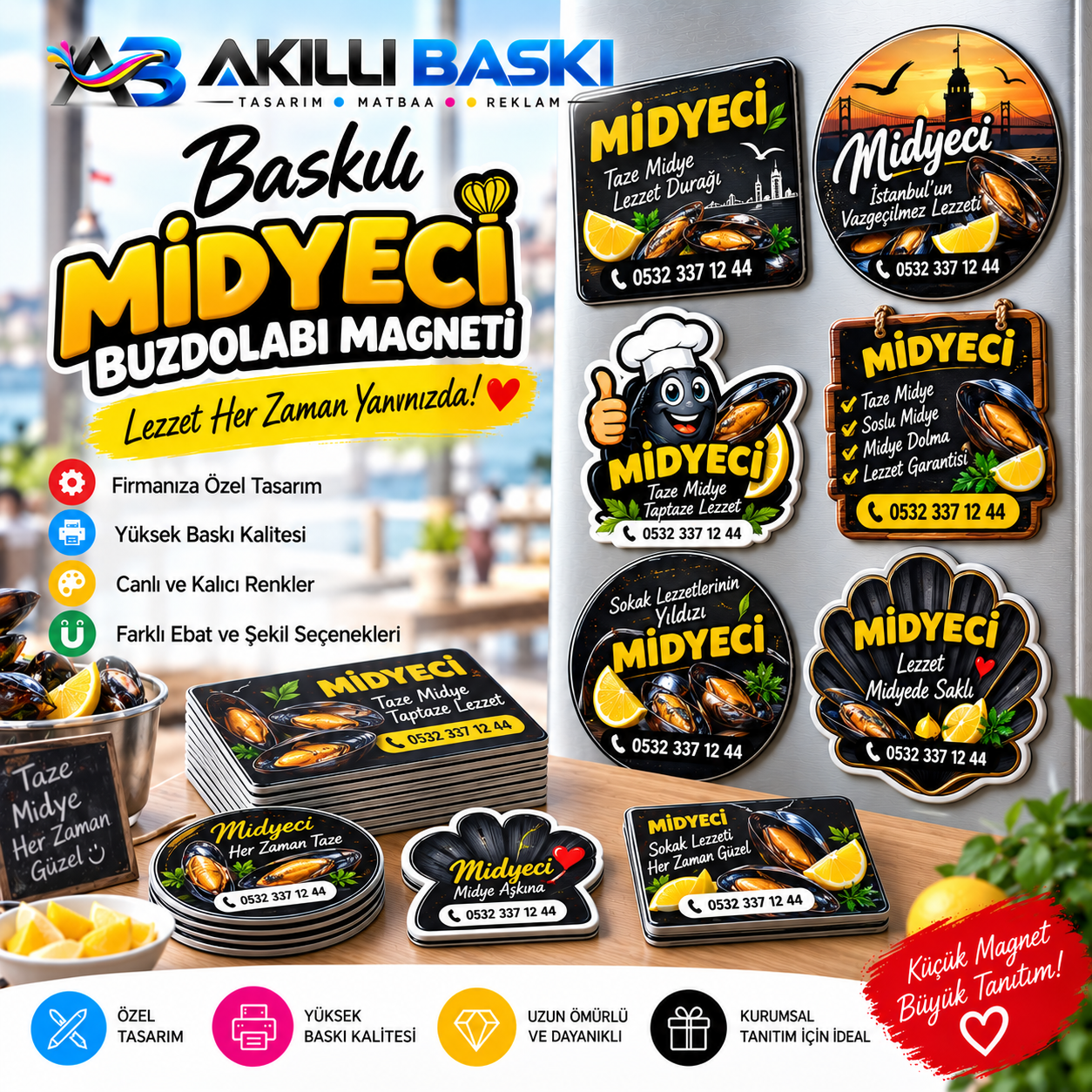 Baskılı midyeci Buzdolabı Magneti