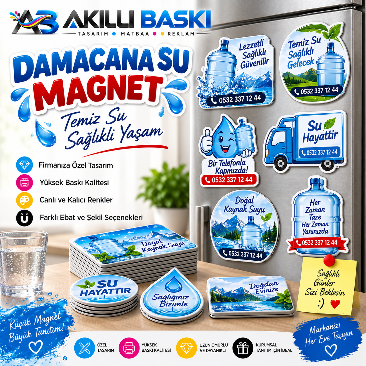 Baskılı sucu Buzdolabı Magneti