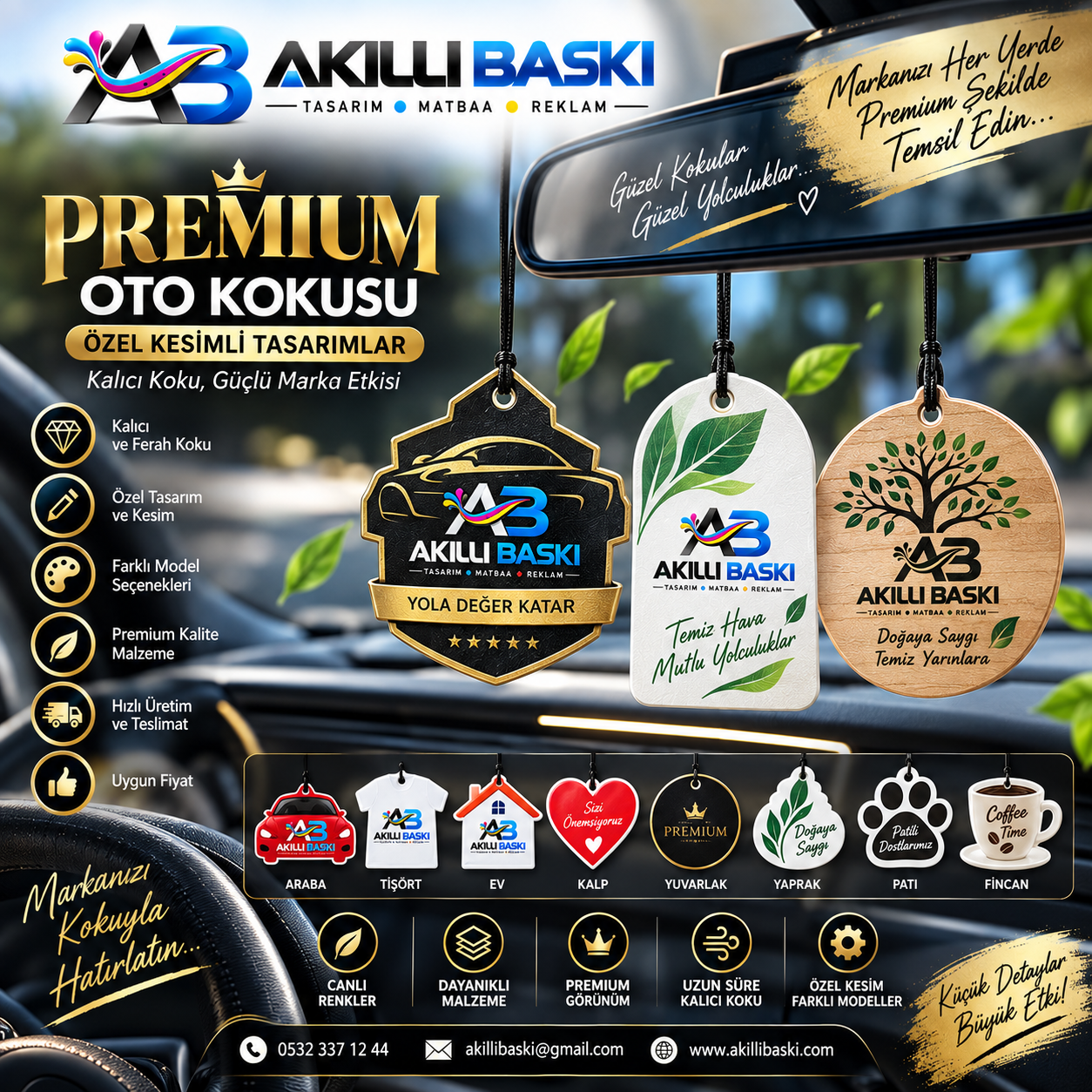 Premium Baskılı oto kokusu