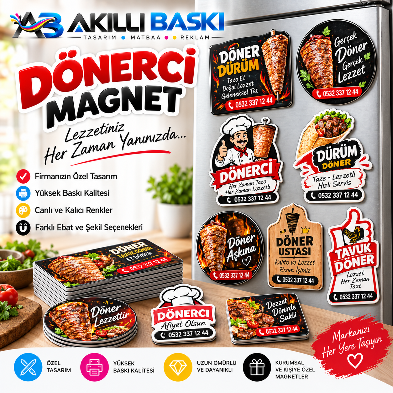 Baskılı Dönerci Buzdolabı Magneti