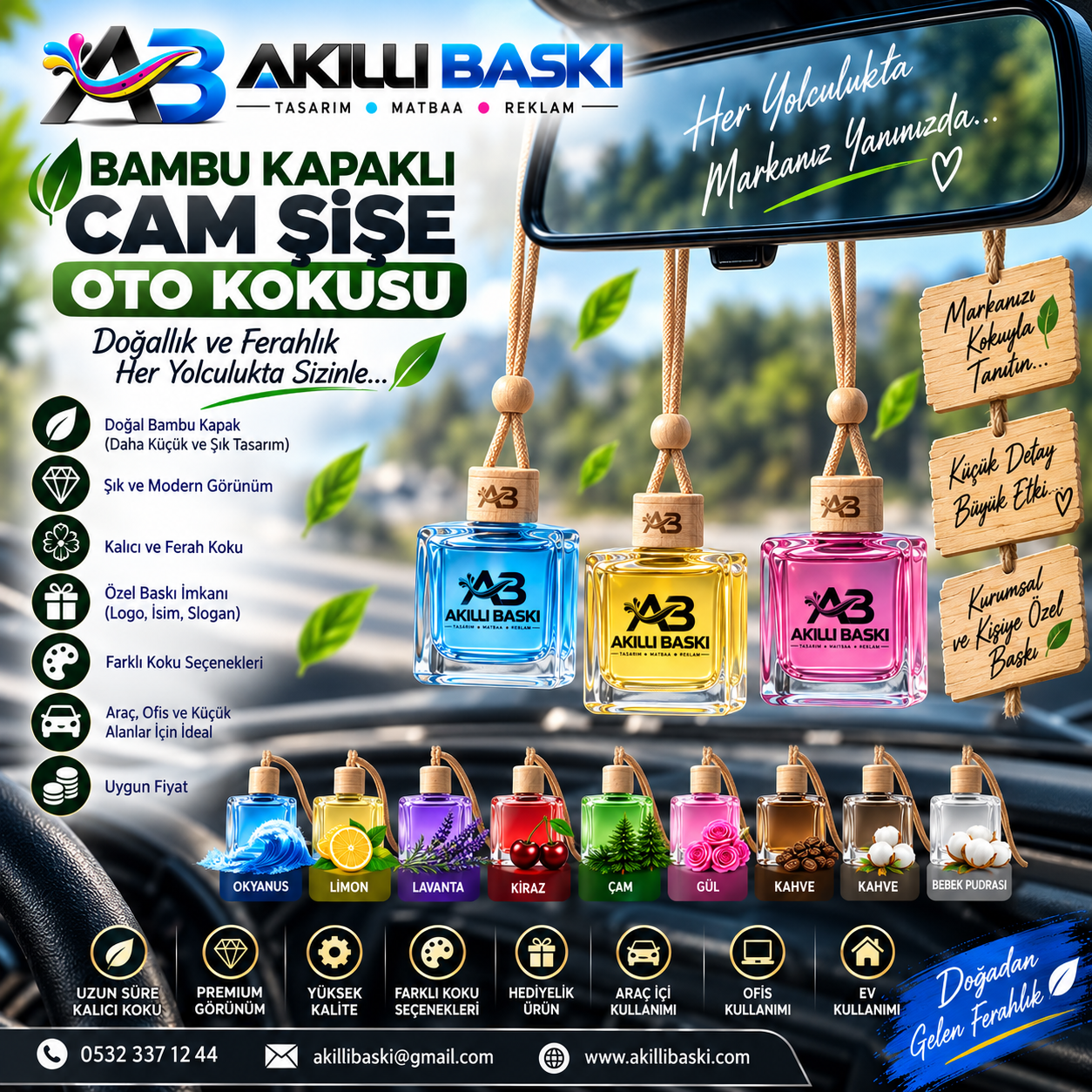 oto kokusu cam şişe